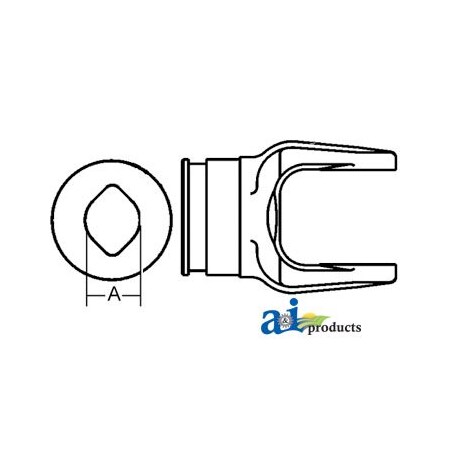 A & I Products Inboard Yoke, used w/ Oa & OaG Profile Tubing 3" x2.5" x2" A-W040456-A